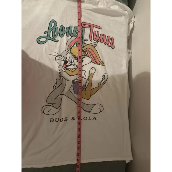 Looney Tunes Bugs & Lola Bunny White Graphic T-Shirt 3X Cotton Warner Bros 2022 - Picture 3 of 4